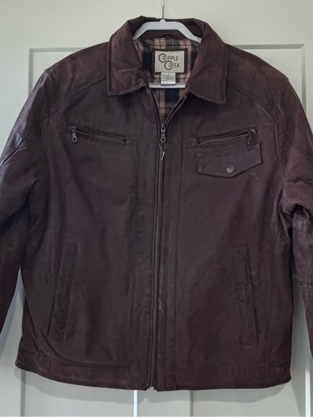 Cripple Creek Men’s Dark Brown Leather Field Jacket
